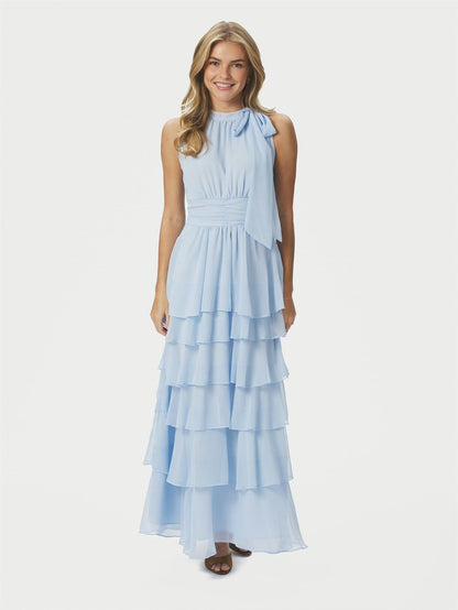 Marli Solid Chiffon Dress - Light Blue
