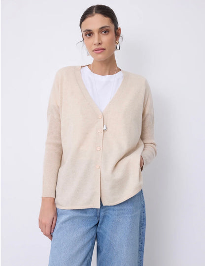 Alicia Cashmere Cardigan - Beige Chine