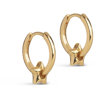 Enamel Tokens Star Hoops - Gold Plated