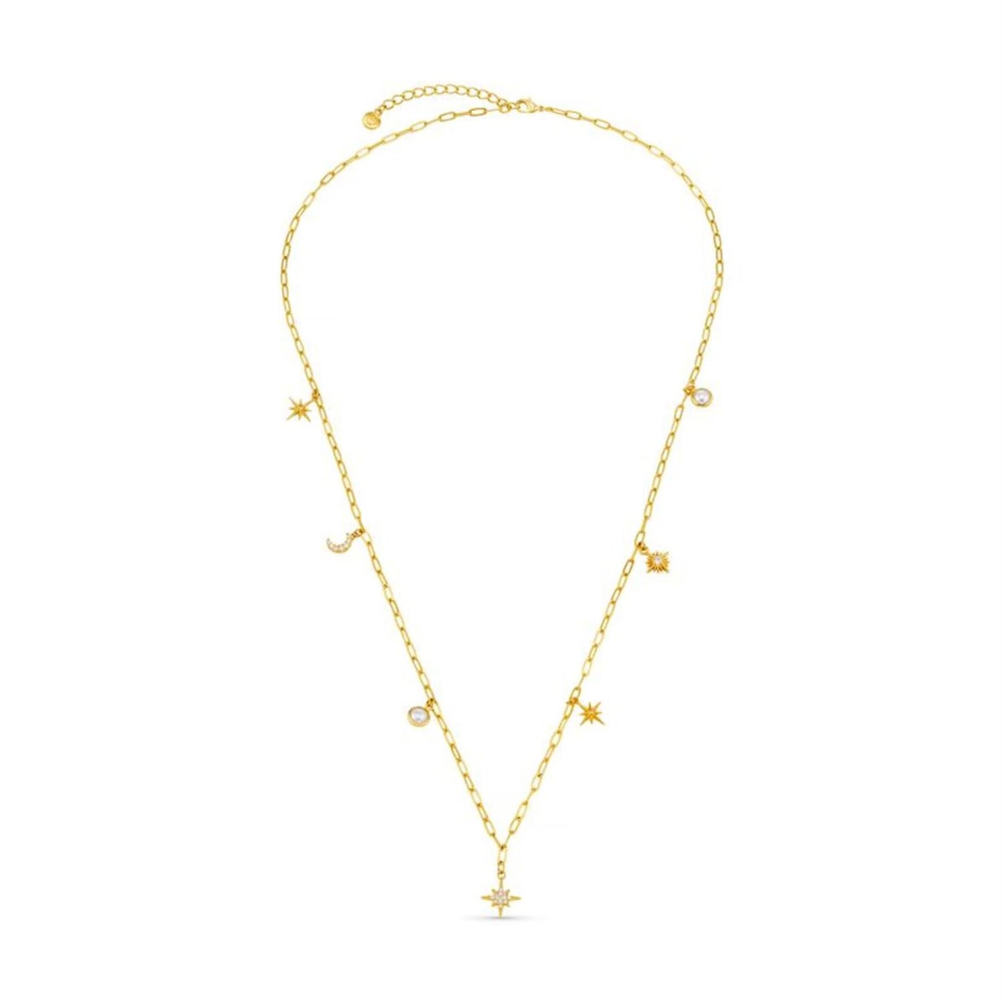 Celestial Multi Charm Rope Necklace 24"