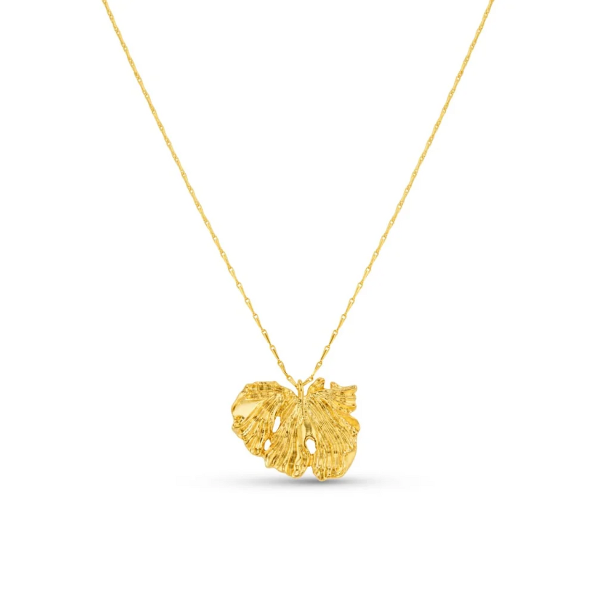 Molten leaf charm necklace