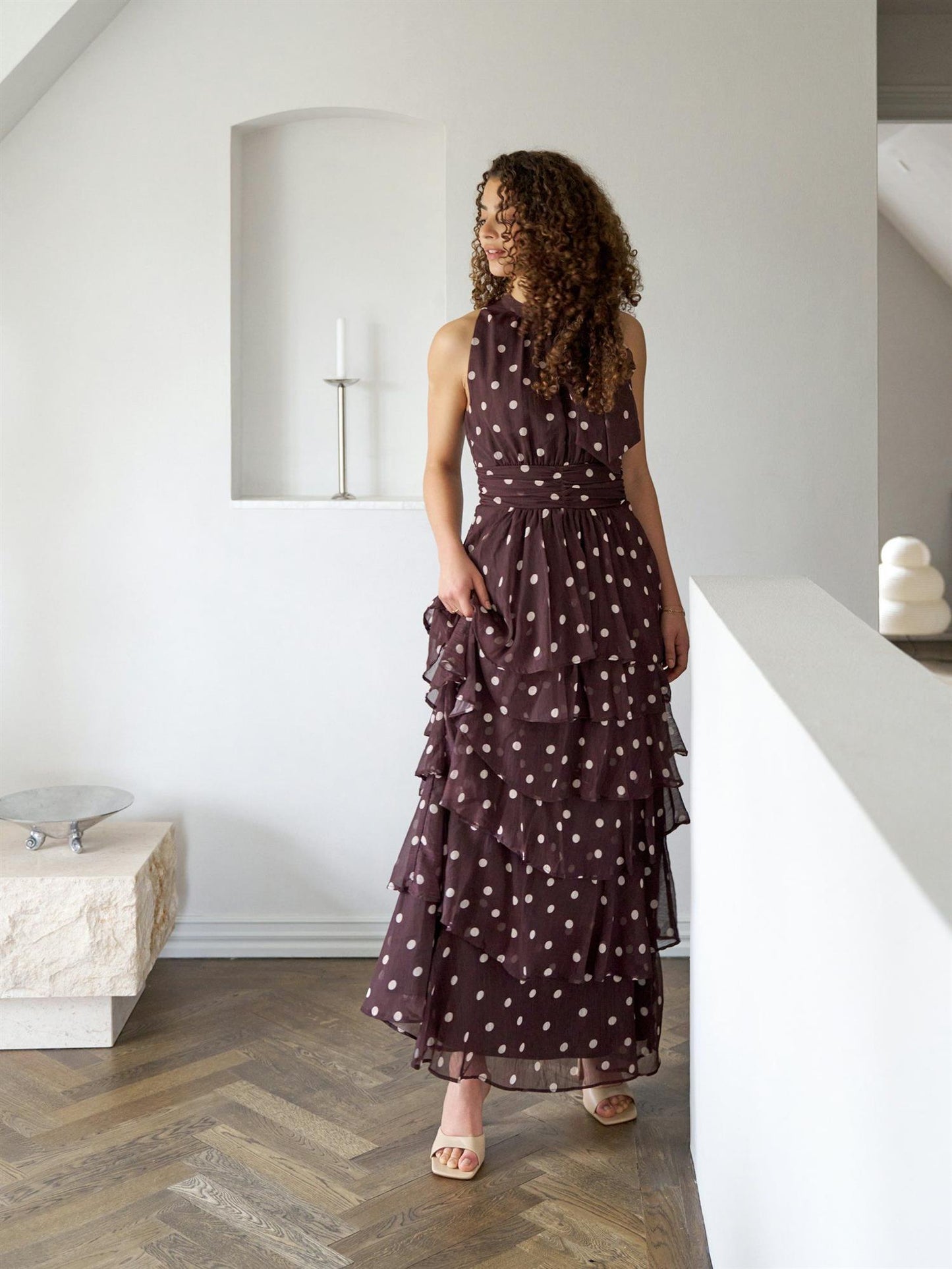 Marli Big Dot Dress - Brown
