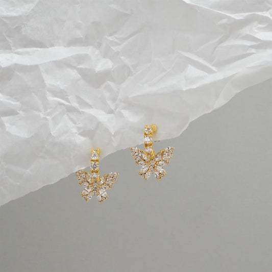 Big Crystal Butterfly Hoops