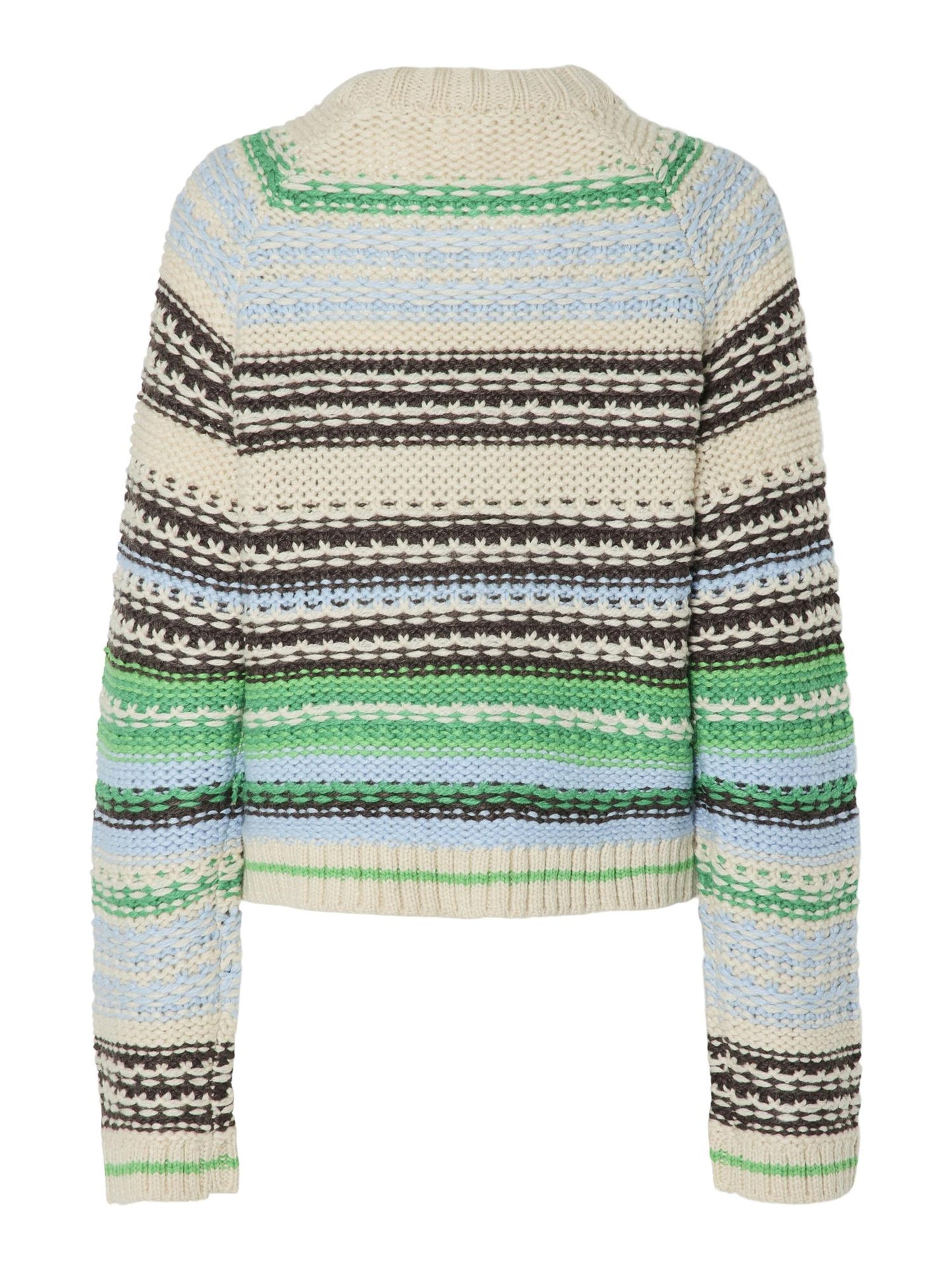 YASBIBI KNIT PULLOVER - BROW/GREEN MULTI