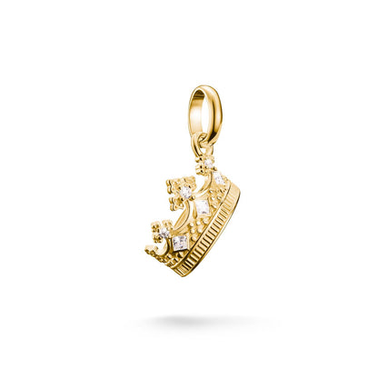 Charm Pendant Crown With Stones Connect Gold-plated