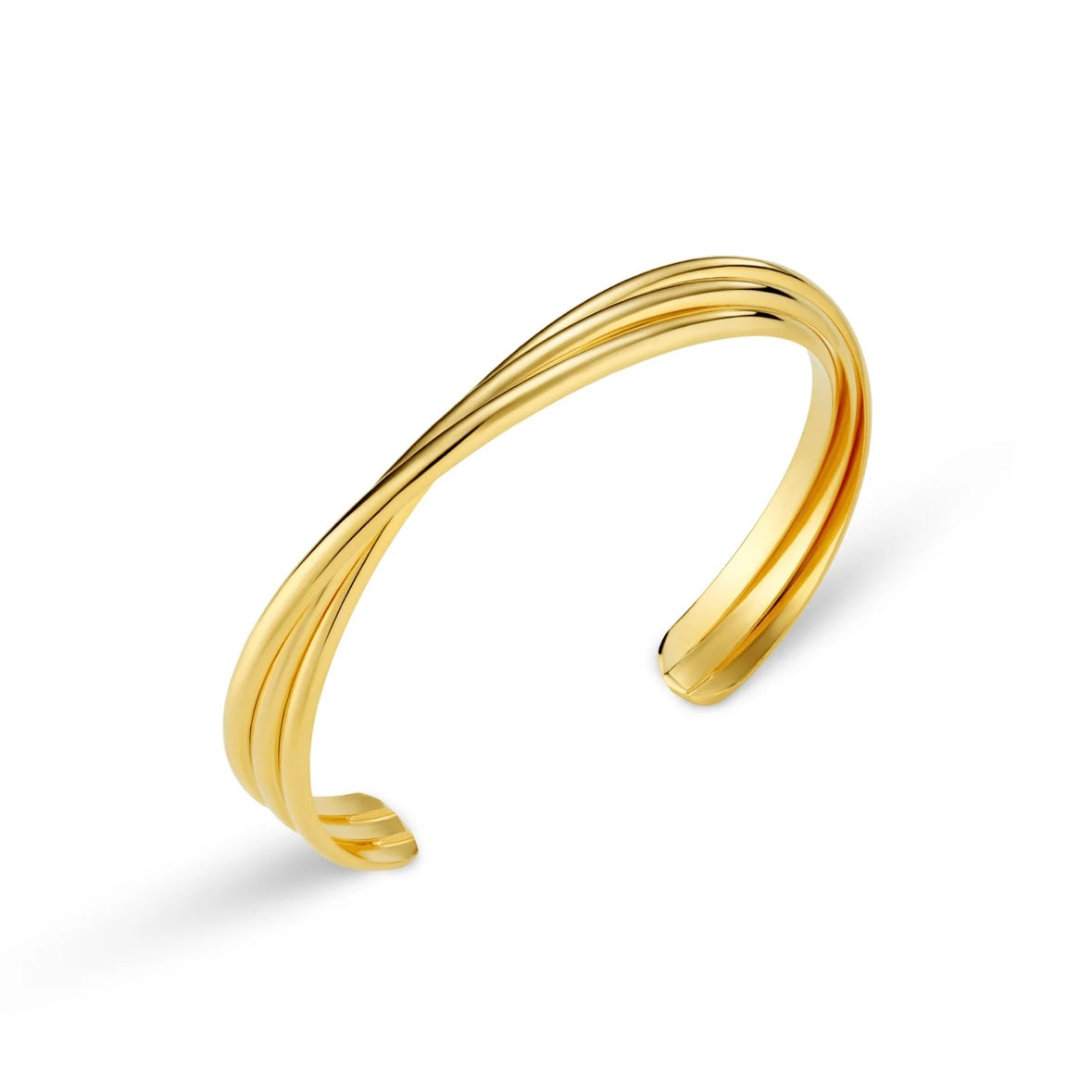 Interlocking Open Bangle Gold