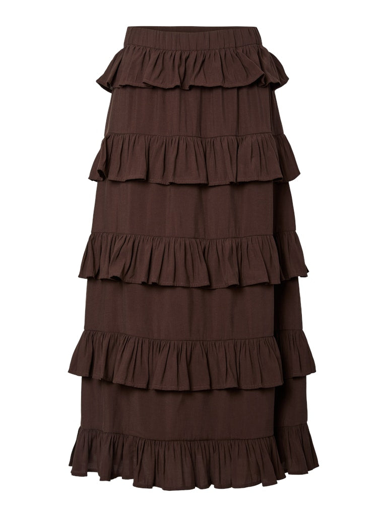 YASWIMA HW ANKLE SKIRT - COFFEE BEAN