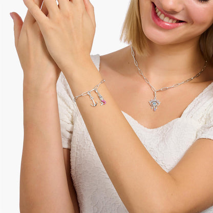 Silver Charm Pendant Anchor With Zirconia