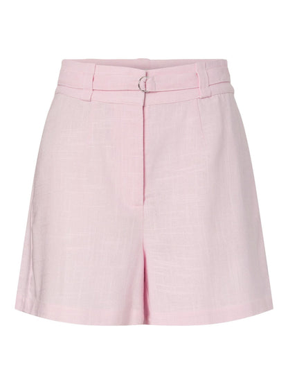 YASAGANIA HW LINEN BLEND SHORTS - PINK LADY