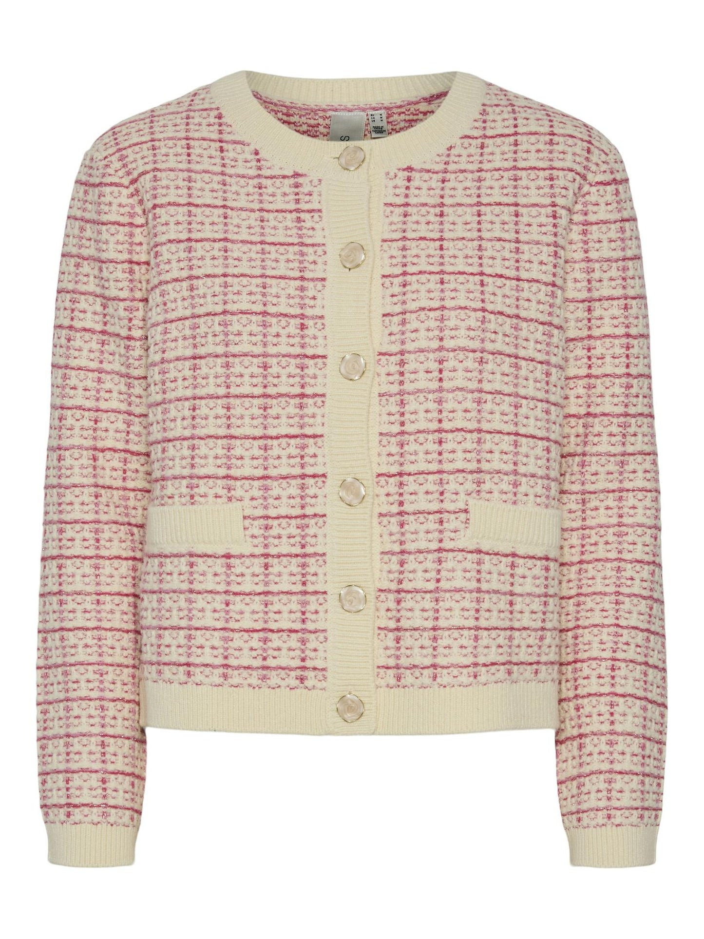 YASLIVIA LS KNIT CARDIGAN - RASPBERRY