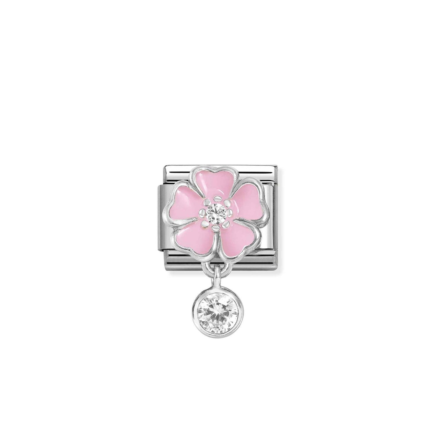 LINK, PINK FLOWER, ZIRCONA PENDANT