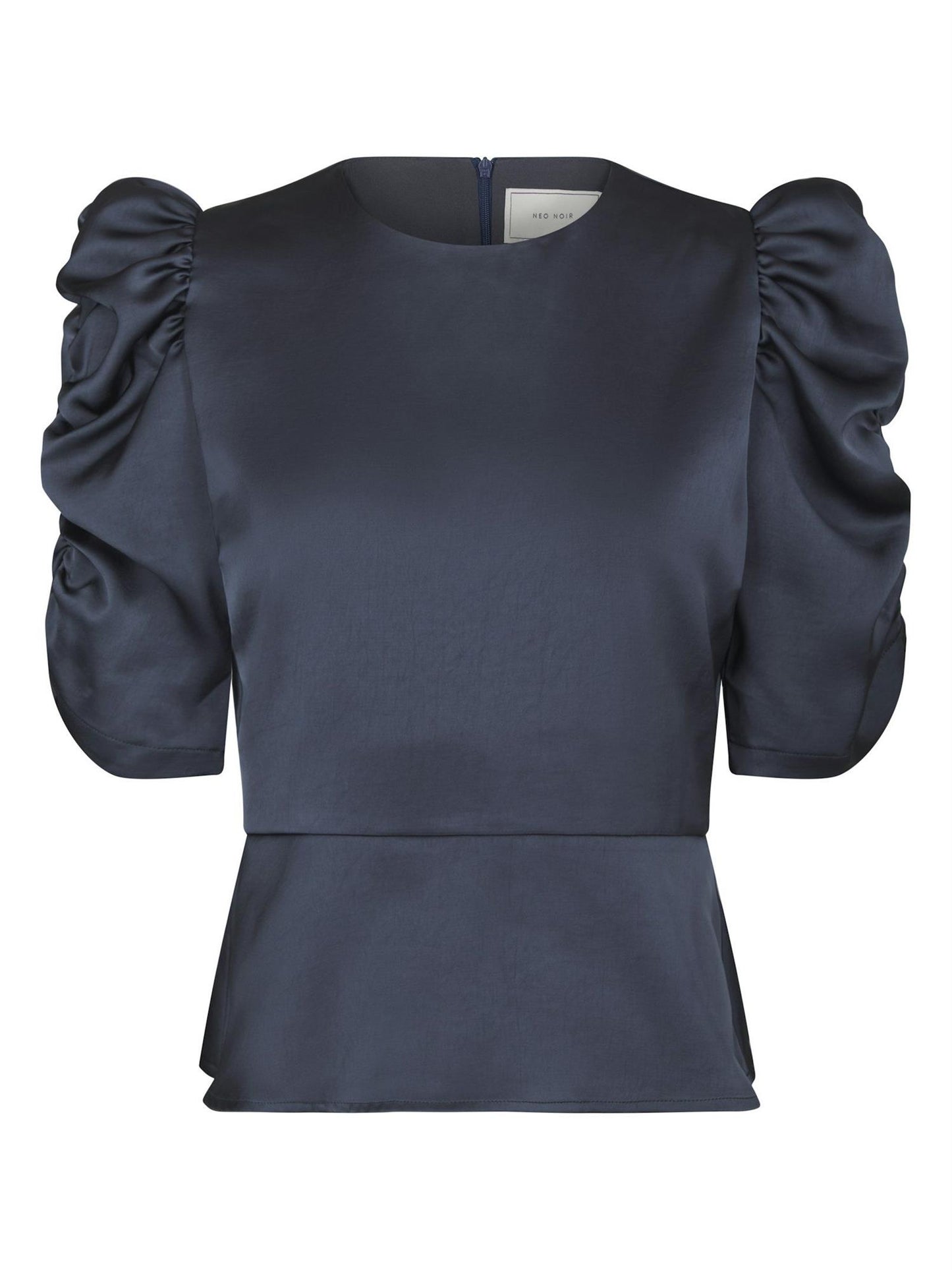 Benua Heavy Sateen Blouse - Midnight Blue