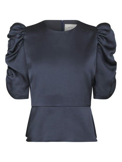 Benua Heavy Sateen Blouse - Midnight Blue