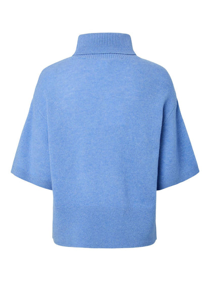YASEMILIA 2/4 ROLL NECK KNIT PULLOVER - VISTA BLUE