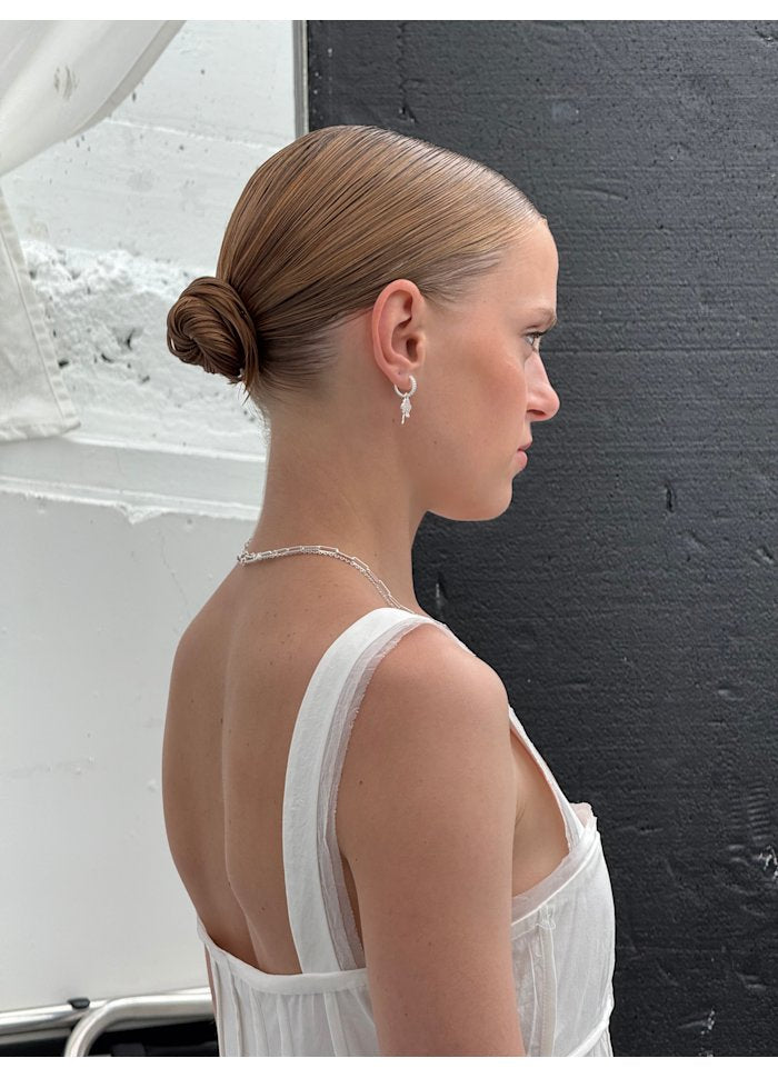 Small Hoops Silver White
