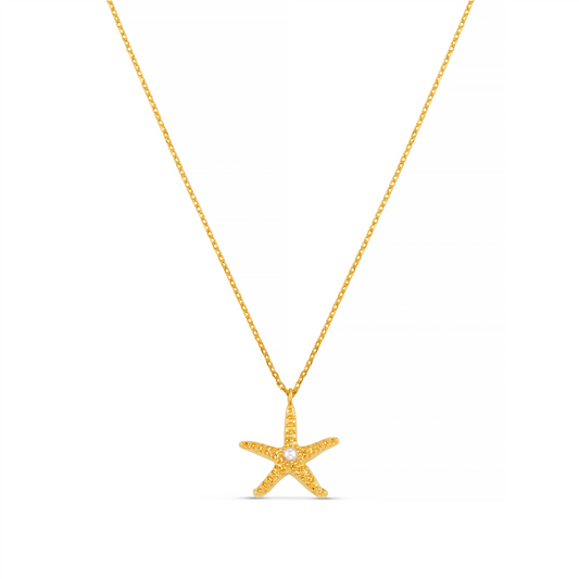 Starfish & Pearl Charm Necklace