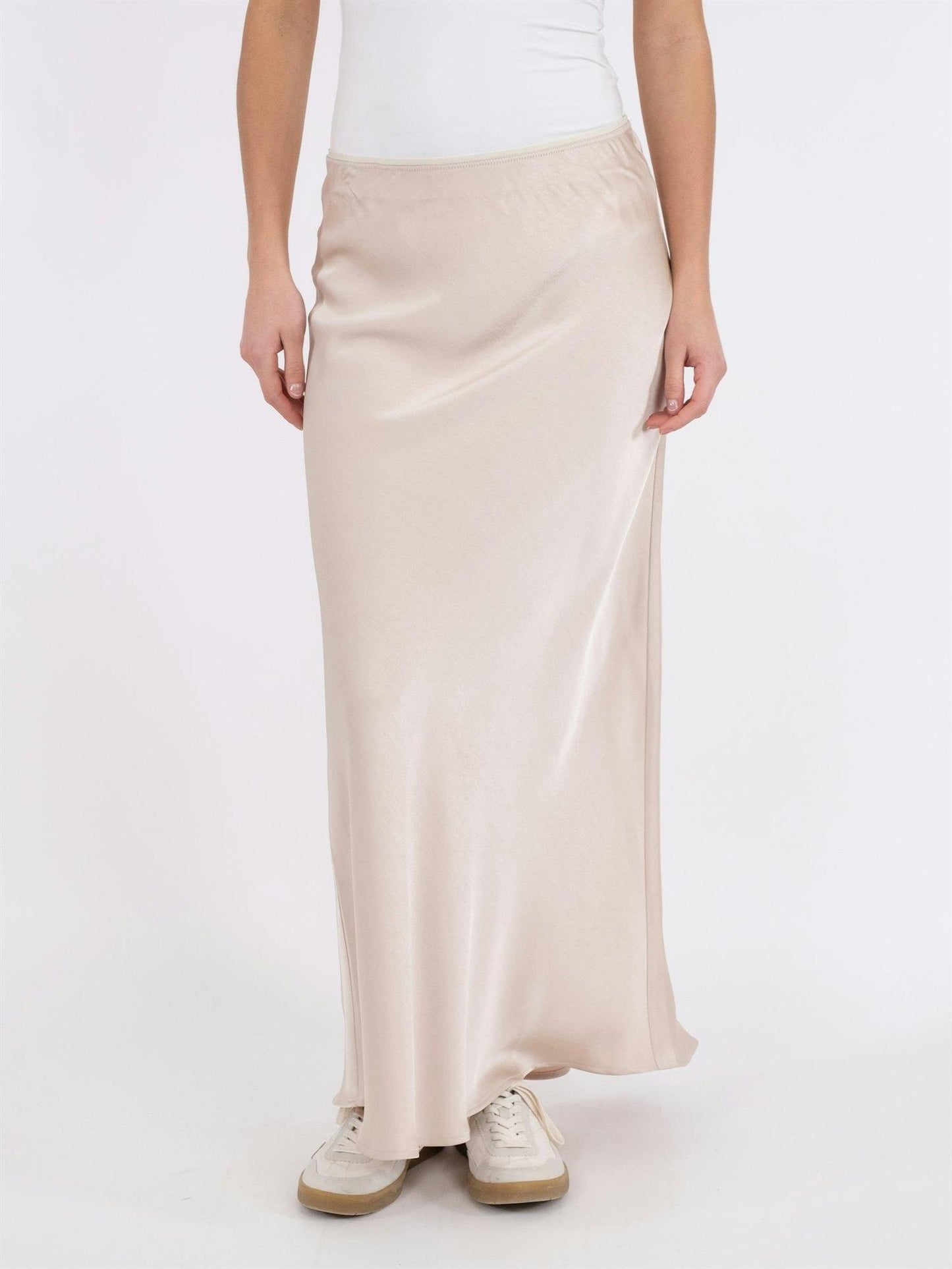 Vicky Heavy Sateen Skirt - Champagne