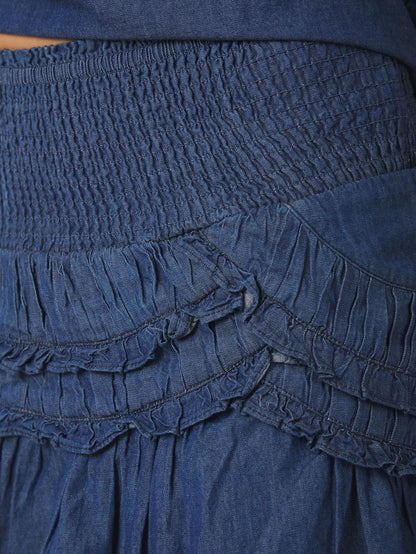 Maliah Denim Skirt - Blue