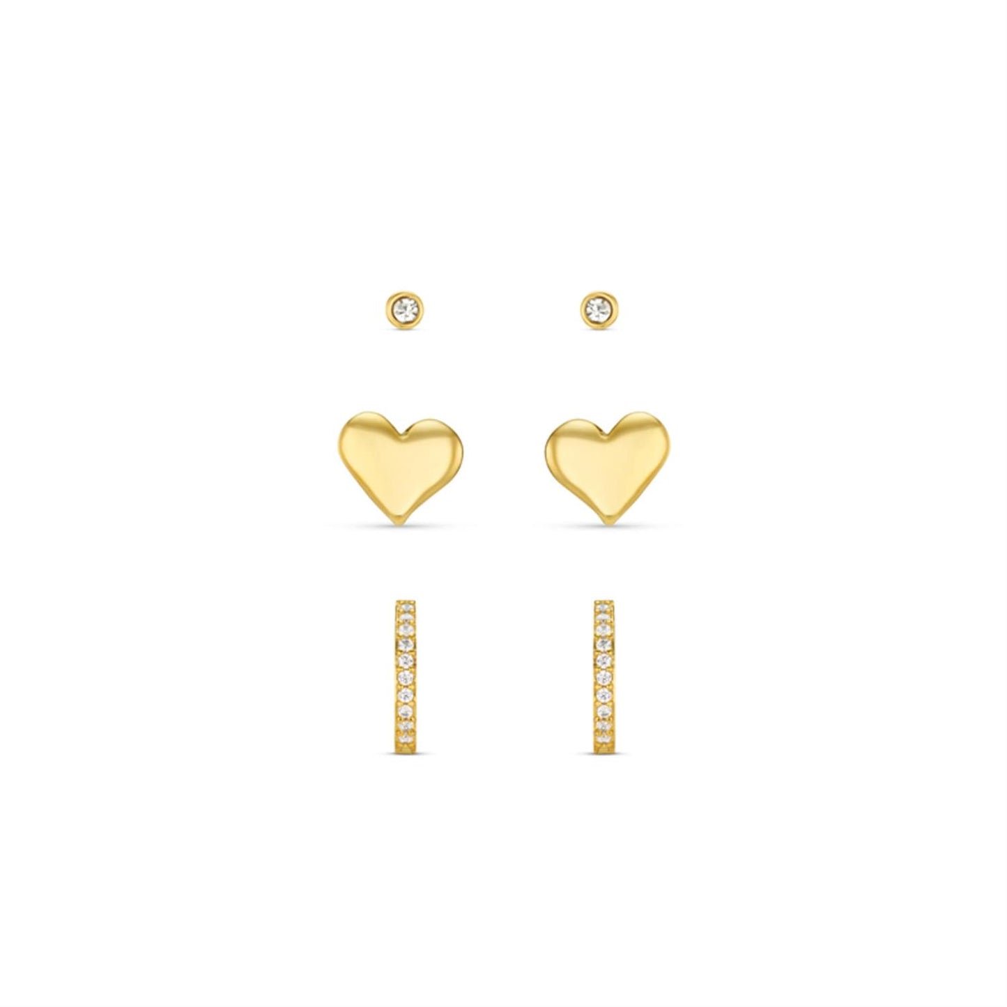 Molten Heart & Pave Hoop Earring Pack