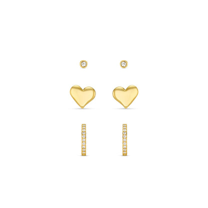 Molten Heart & Pave Hoop Earring Pack