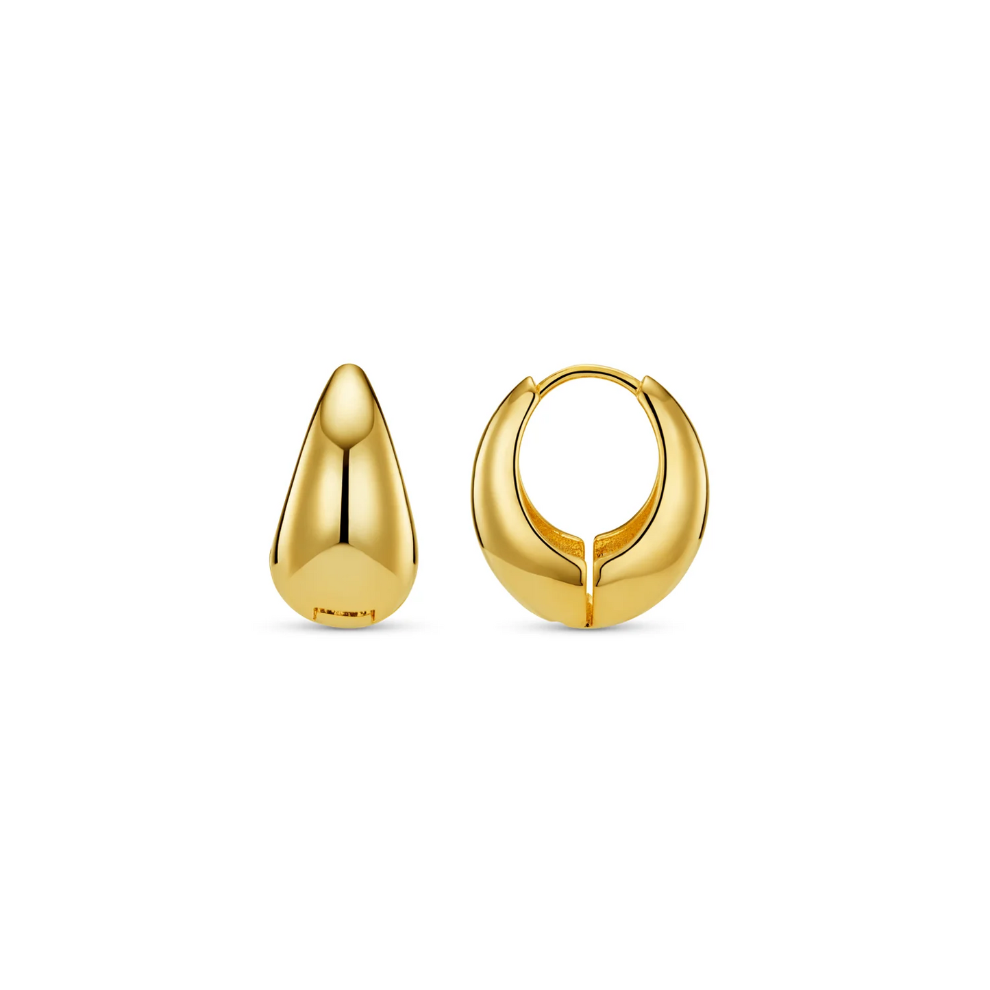 Polished Domed Taper Gold Hoops