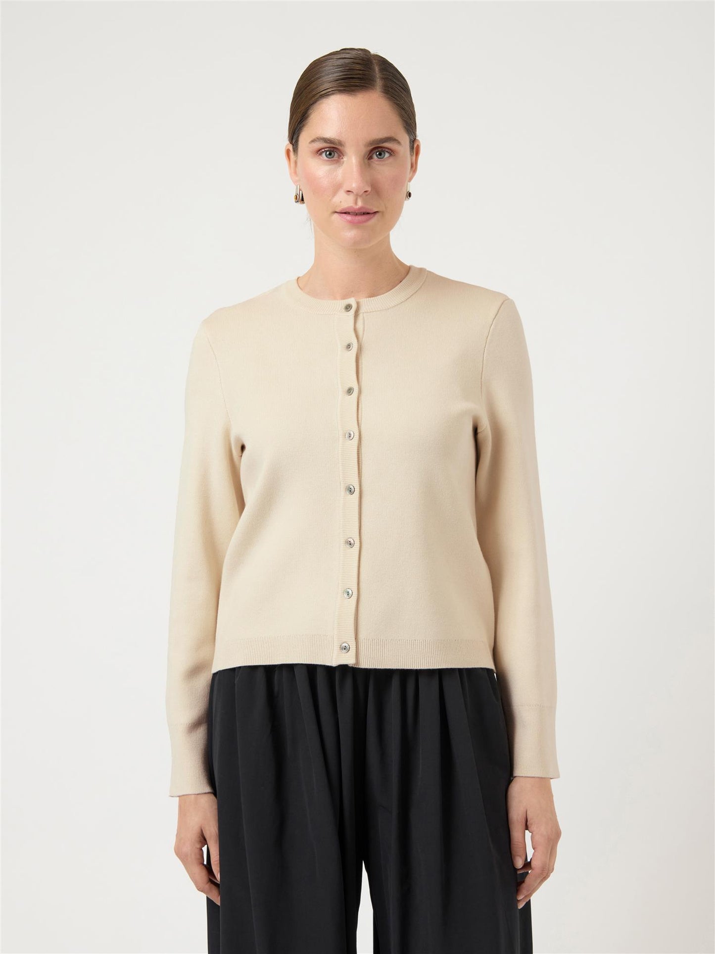 YASELENA SS KNIT CARDIGAN - BIRTCH