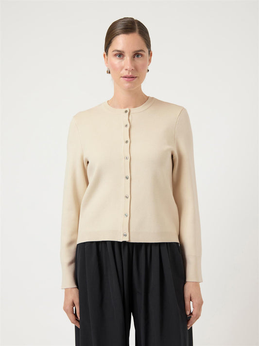 YASELENA SS KNIT CARDIGAN - BIRTCH