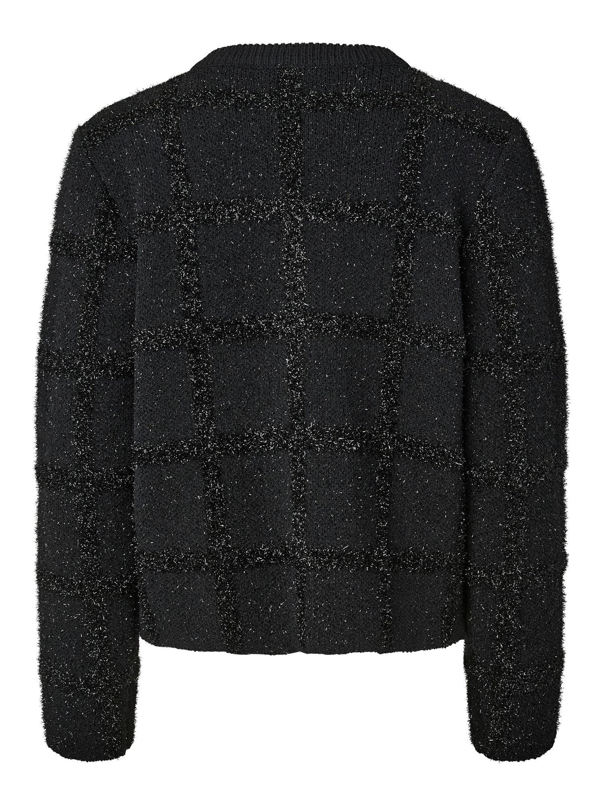 YASCASTI LS LUREX KNIT CARDIGAN - BLACK