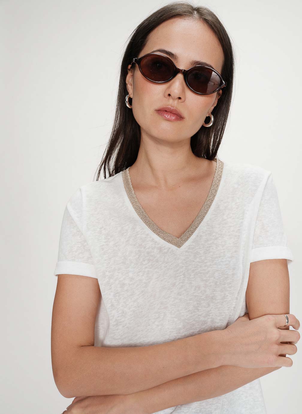 Vasco T-shirt Glitter - Ivoire