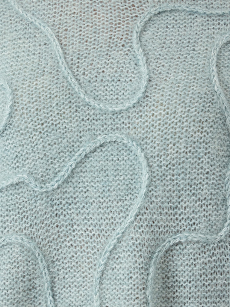 YASBRIDA LS WOOL BLEND KNIT PULLOVER - SILVER BLUE