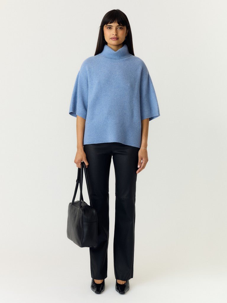 YASEMILIA 2/4 ROLL NECK KNIT PULLOVER - WINDWARD BLUE