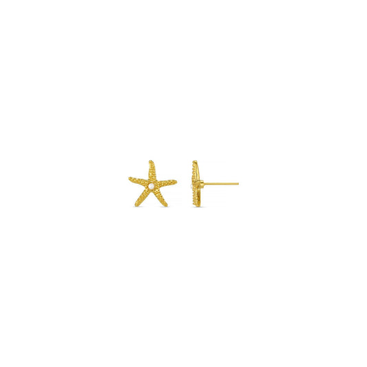 Starfish & Pearl Stud Earrings