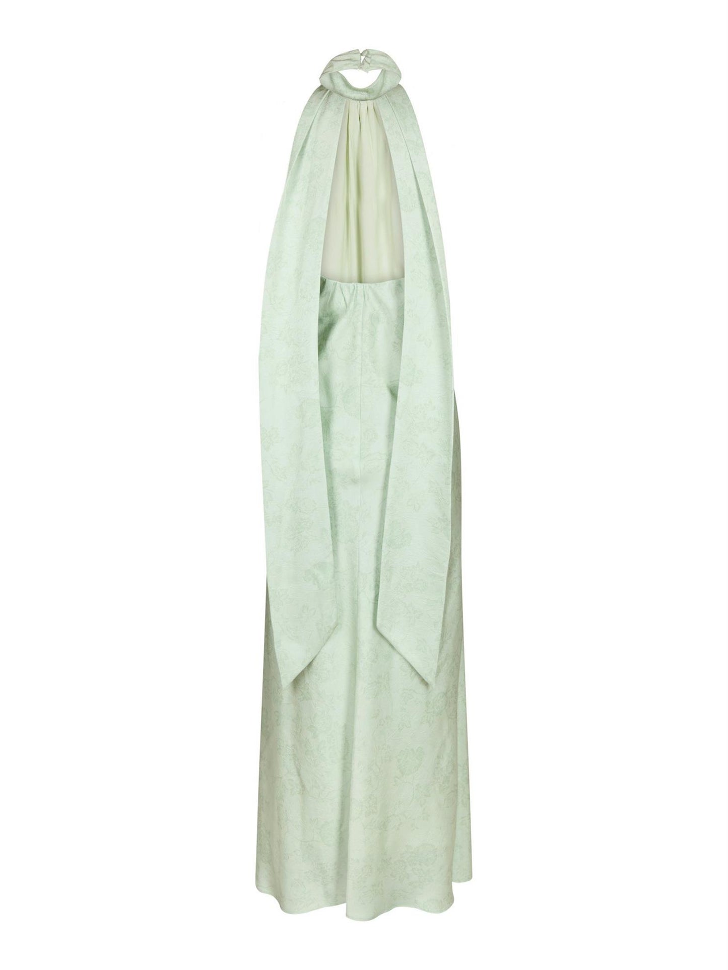 Fiona Pattern Satin Dress - Light Green
