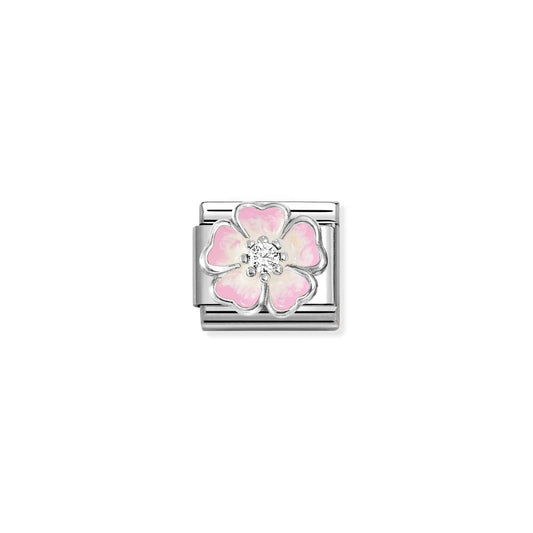 LINK, SILVER BIG LIGHT PINK FLOWER