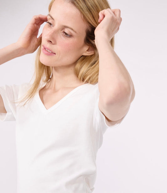 Tee-Shirt V-Neck MC - White