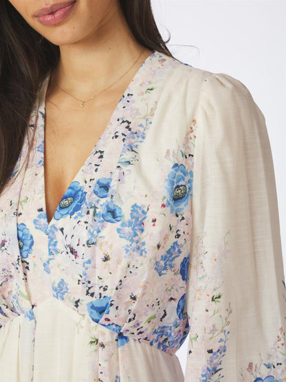 Silfi Flower Print Dress - Blue