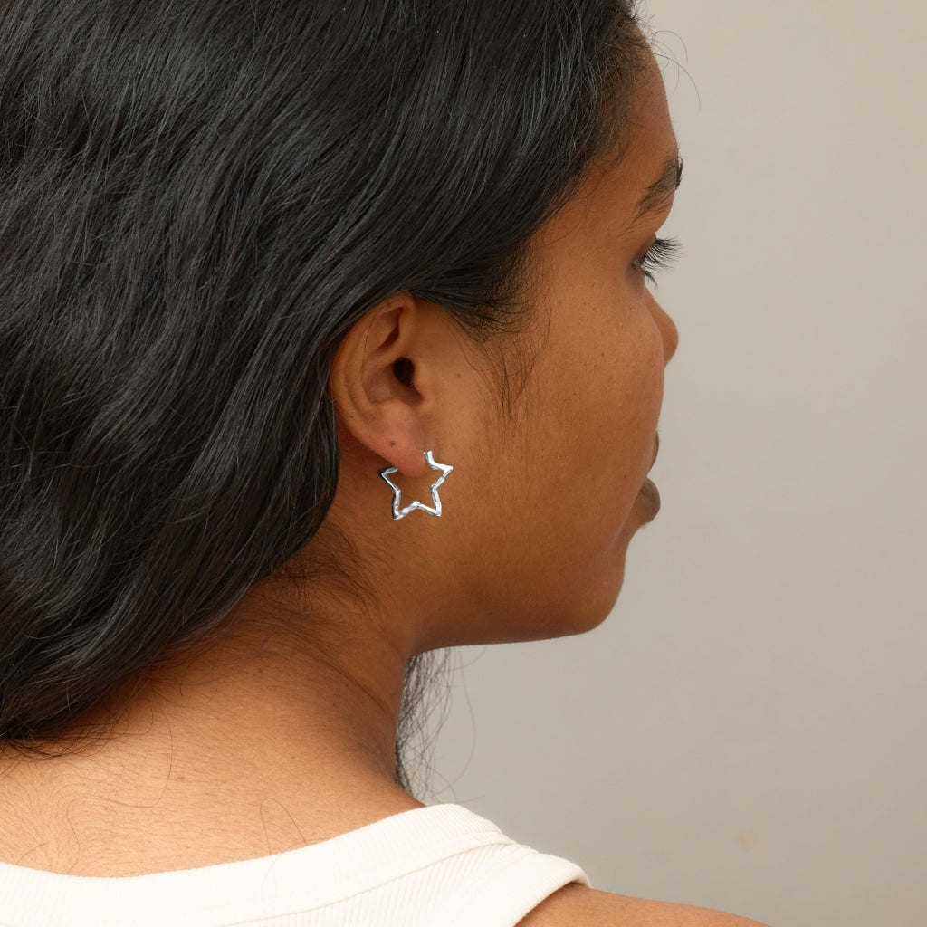 Organic Star Medium  - Silver Plated