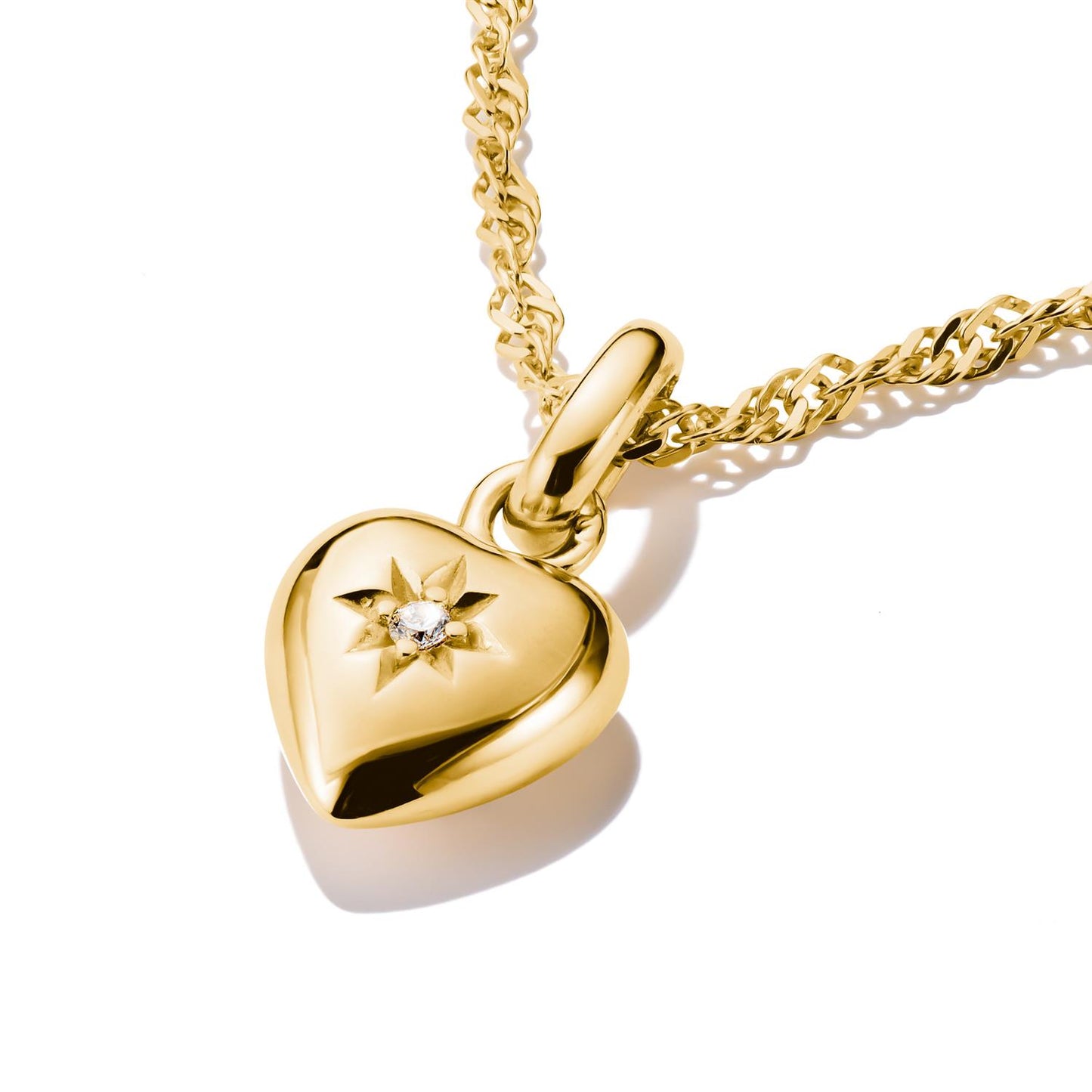 Charm Pendant Heart With Star Connect Gold-Plated