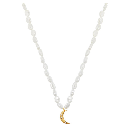Pearl & Moon Necklace
