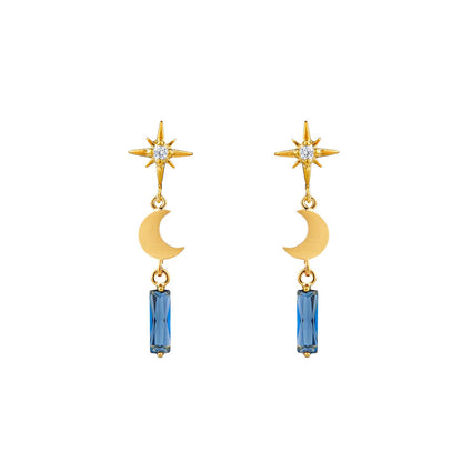 Starburst, Moon & Baguette Earrings