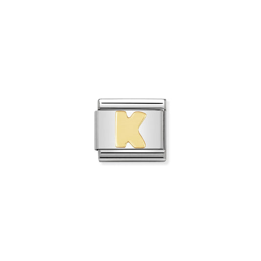 LINK, LETTER K IN YELLOW GOLD