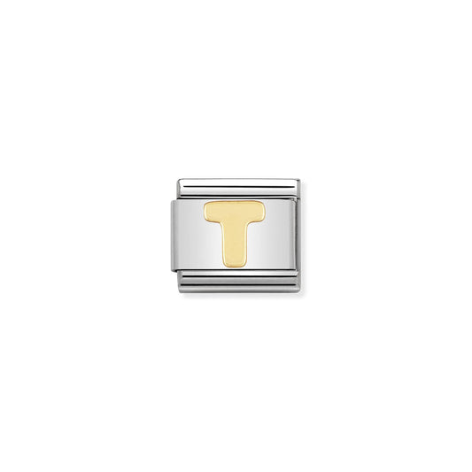 LINK, LETTER T IN YELLOW GOLD