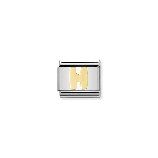 LINK, LETTER H IN YELLOW GOLD