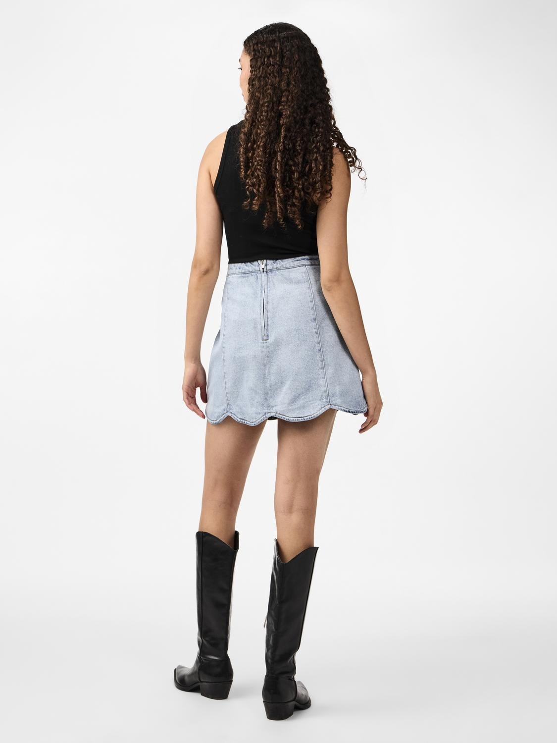 YASSCALLOP HW SHORT DENIM SKIRT