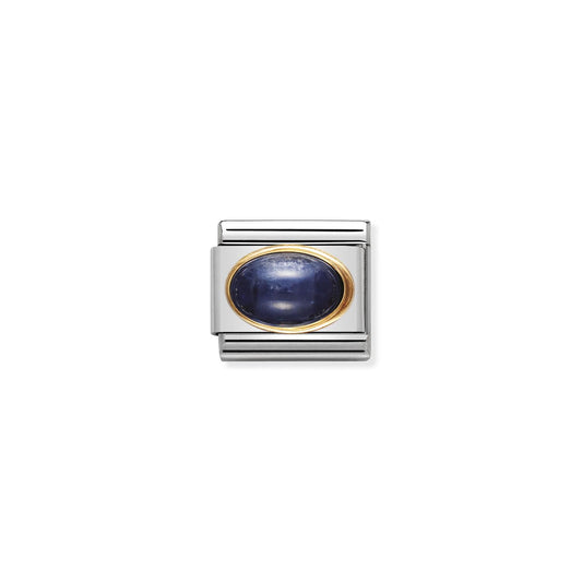 LINK, SAPPHIRE OVAL STONE