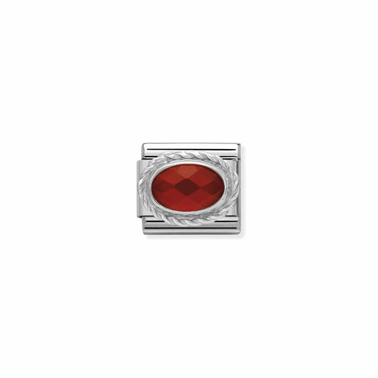 LINK, OVAL RED AGATE