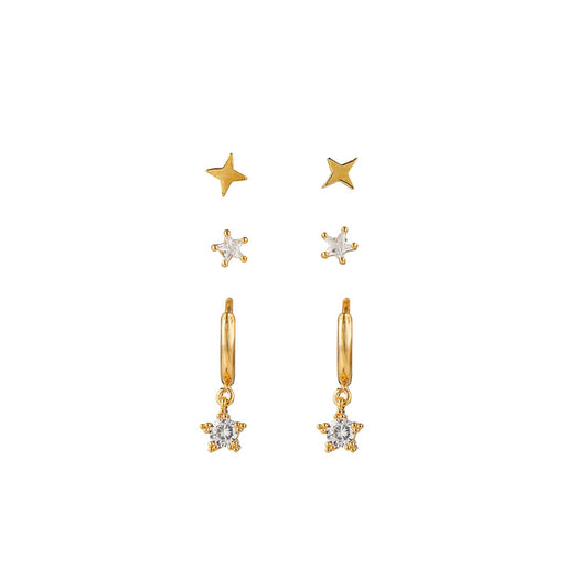 Crystal Star Hoops & Stud Earrings