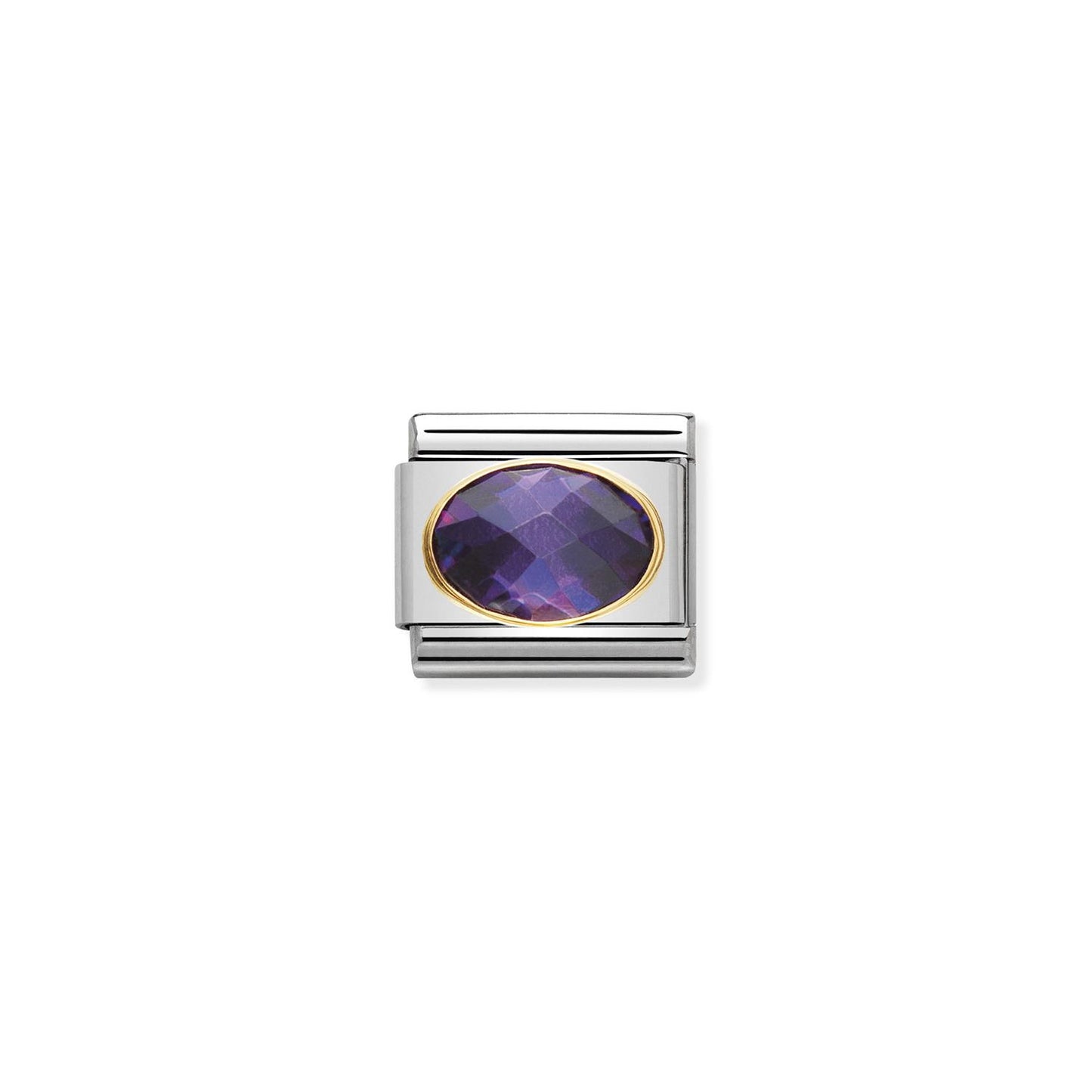 LINK, OVAL VIOLET STONE