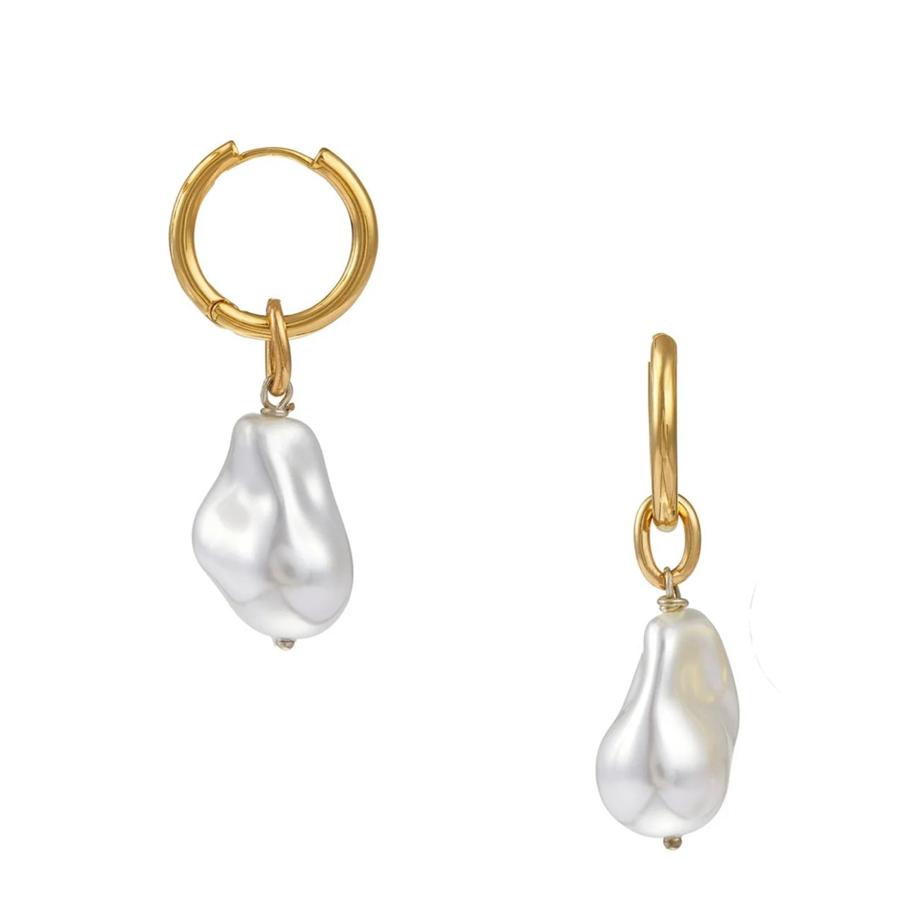 Statement Pearl Hoop Earrings