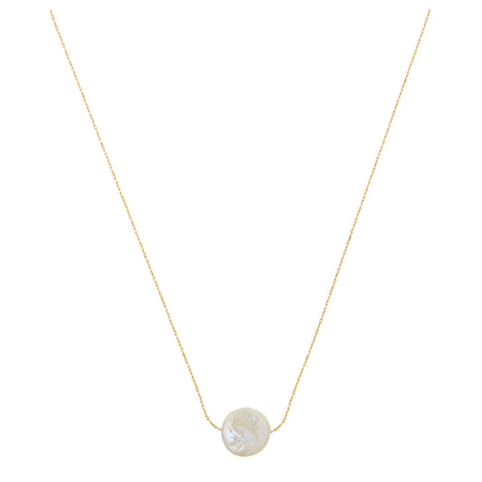 Stationed Flat Pearl Necklace